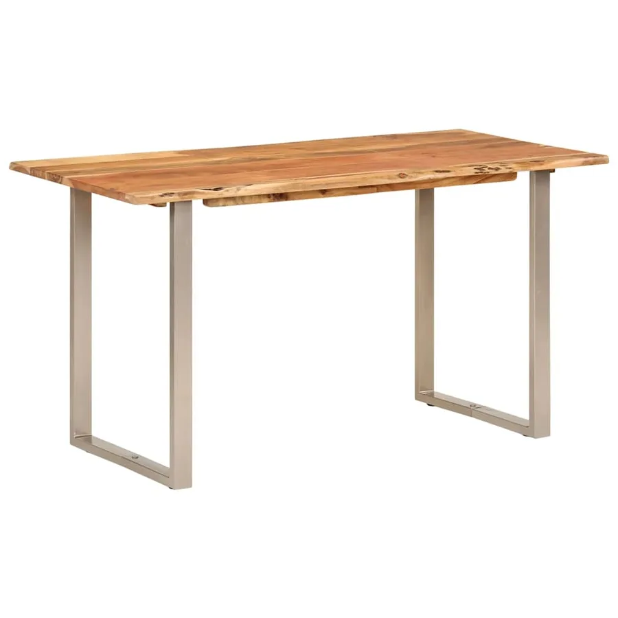 Table de salle à manger 140x70x76 cm Bois d'acacia solide - 2