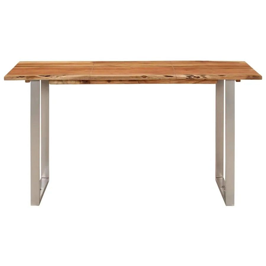 Table de salle à manger 140x70x76 cm Bois d'acacia solide - 4