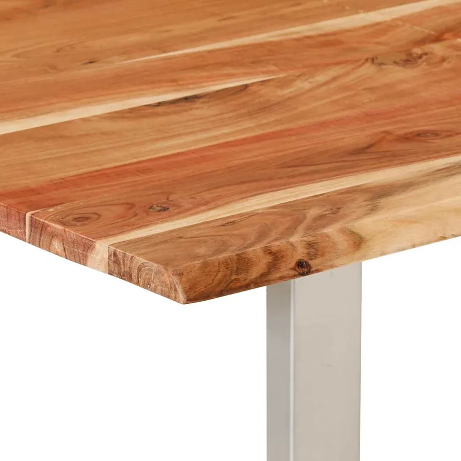 Table de salle à manger 140x70x76 cm Bois d'acacia solide - 7