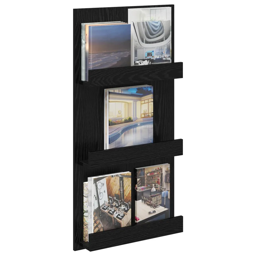 Étagère à magazines avec étagère Chêne noir 51 x 11 x 102 cm - 3