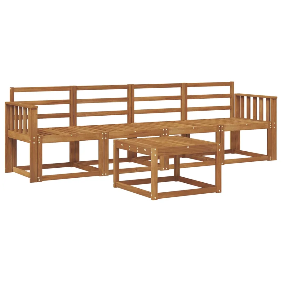 Ensemble de canapés d'extérieur 5 pcs Naturel - 2