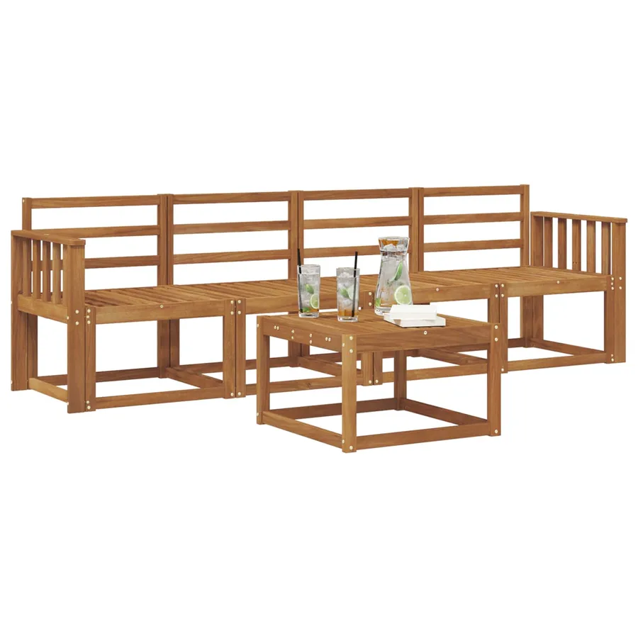 Ensemble de canapés d'extérieur 5 pcs Naturel - 3