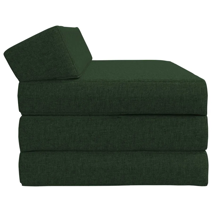 Canapé-lit pliable Vert foncé 120 x 60 x 49 cm Tissu - 3