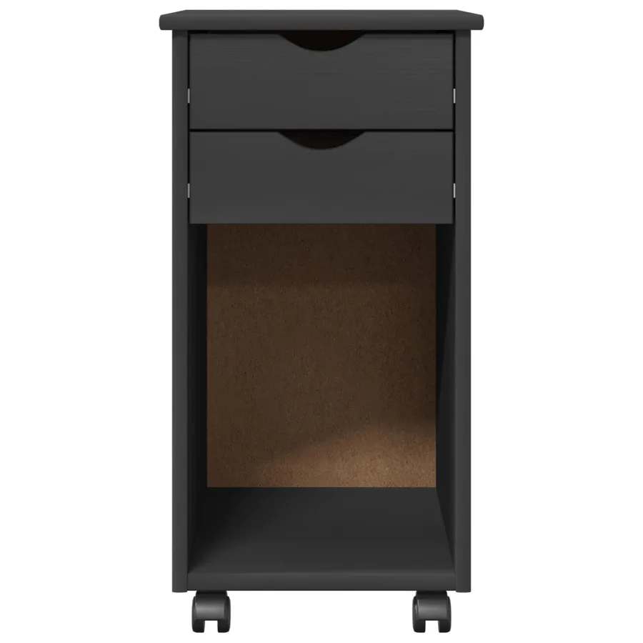 Cabinet roulant Gris 34 x 39 x 65,5 cm Pin massif - 5