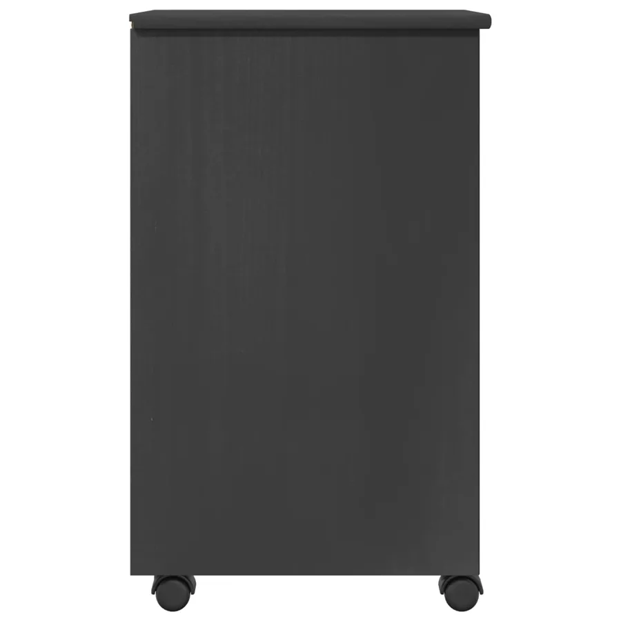Cabinet roulant Gris 34 x 39 x 65,5 cm Pin massif - 6