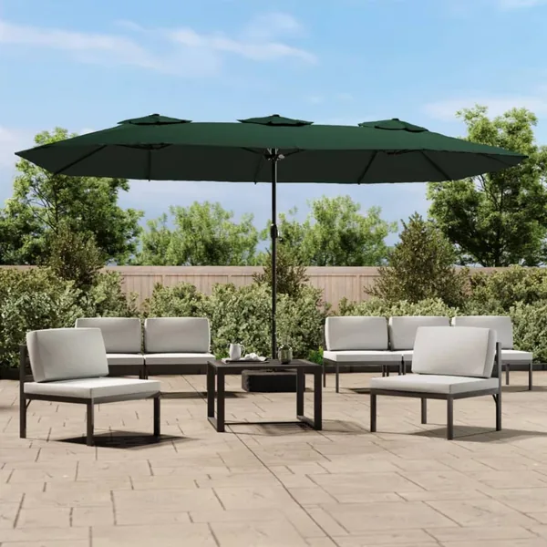Parasol à double tête vert 449x265 cm