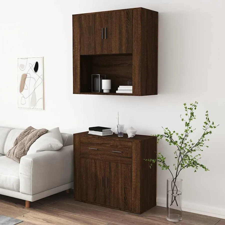 Buffet haut Chêne marron Bois d'ingénierie - 4