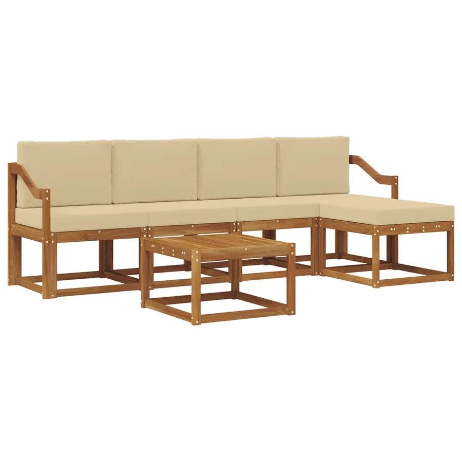 Ensemble de canapés d'extérieur 6 pcs Naturel et Beige - 2