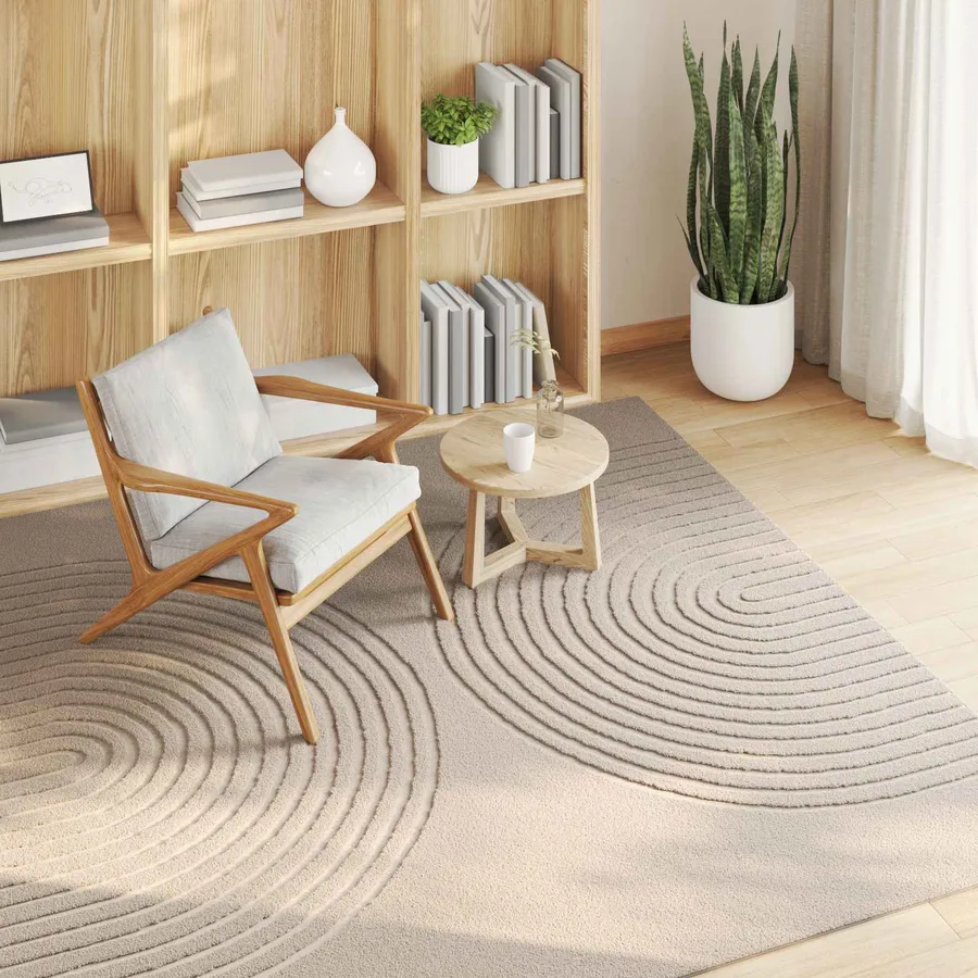 Tapis de surface Carré GALATI Beige 200 x 200 cm Polyester - 3