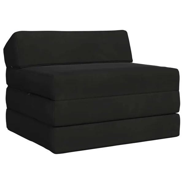 Canapé-lit pliable Noir 200 x 70 x 10 cm Velours