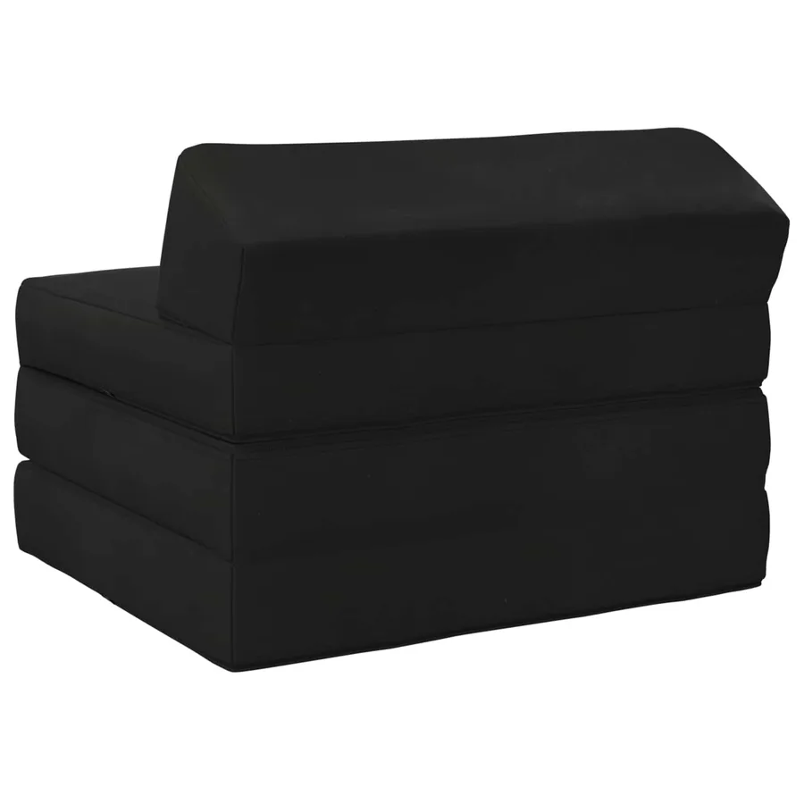Canapé-lit pliable Noir 200 x 70 x 10 cm Velours - 4