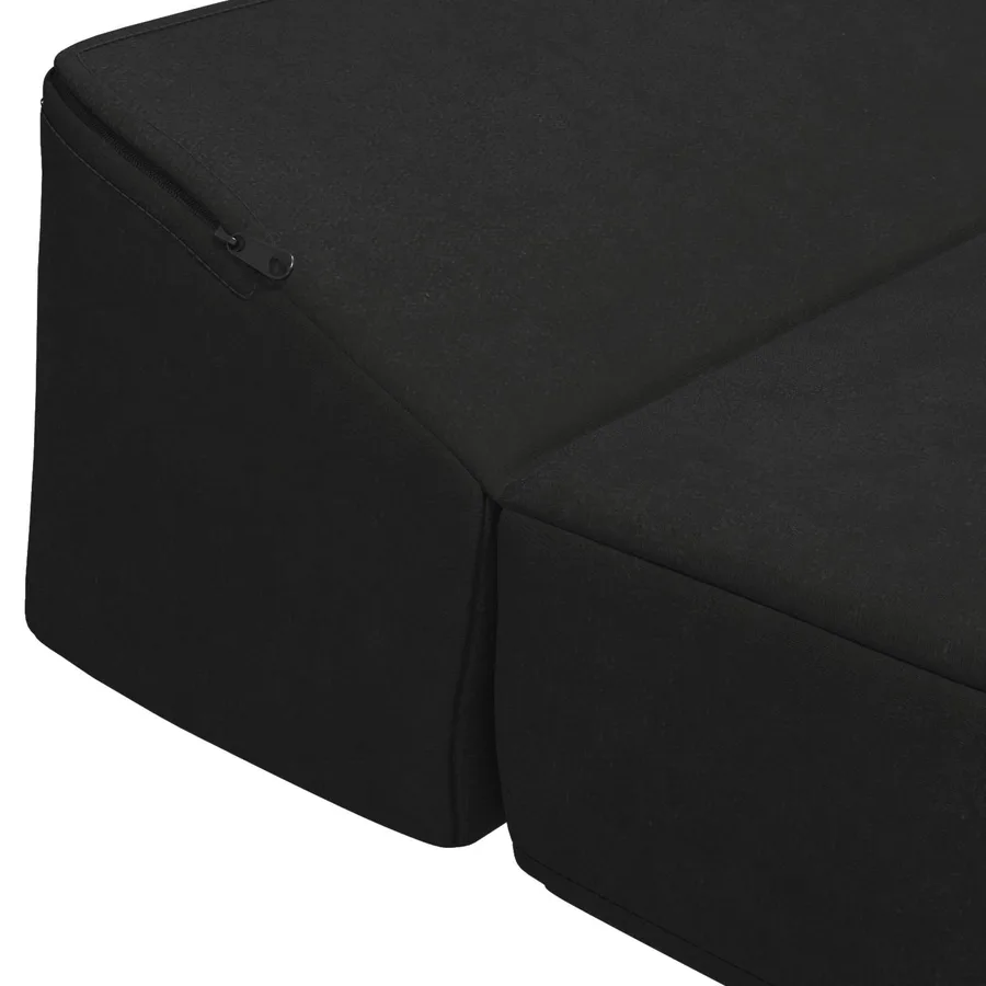Canapé-lit pliable Noir 200 x 70 x 10 cm Velours - 5