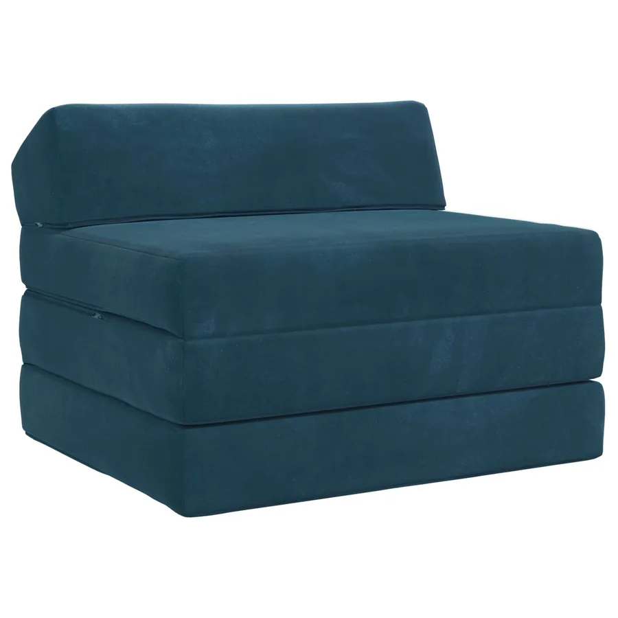 Canapé-lit pliable Bleu 200 x 70 x 10 cm Velours