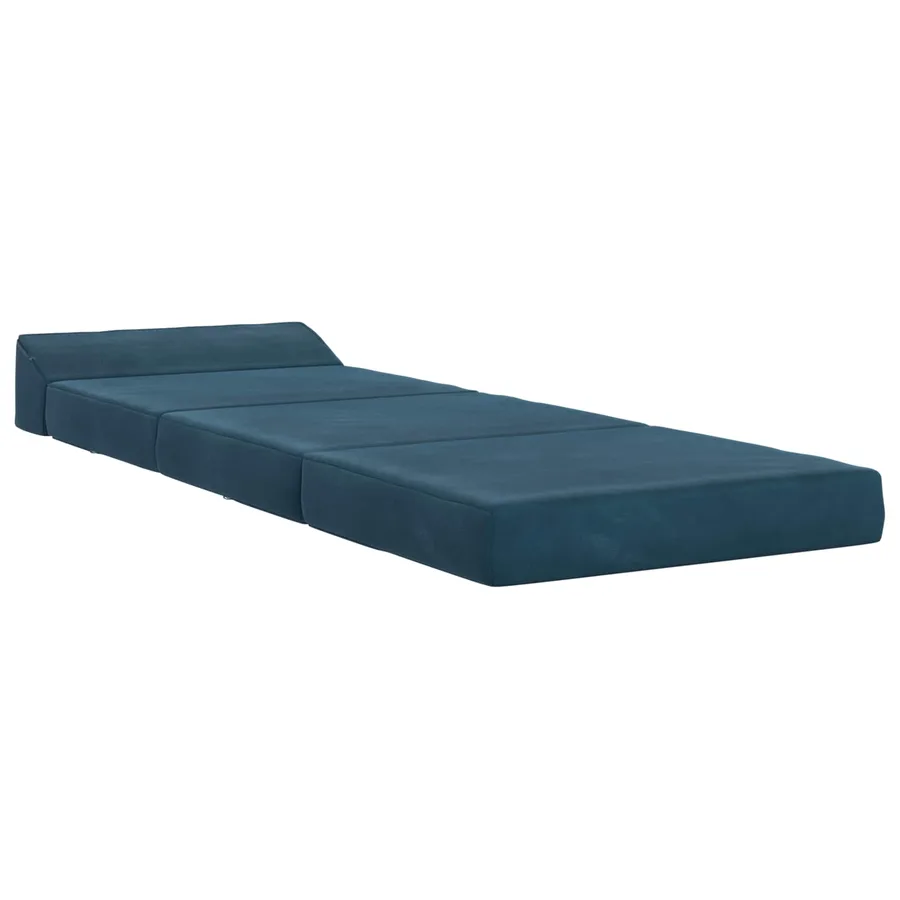 Canapé-lit pliable Bleu 200 x 70 x 10 cm Velours - 2
