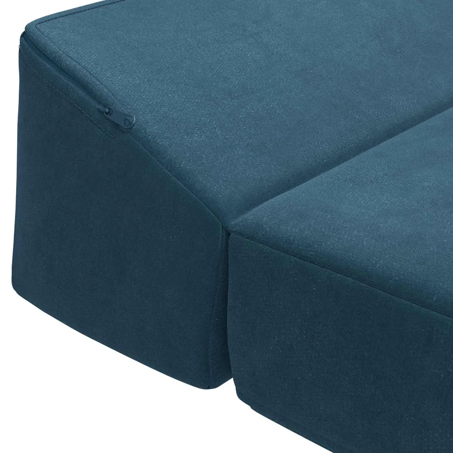 Canapé-lit pliable Bleu 200 x 70 x 10 cm Velours - 5