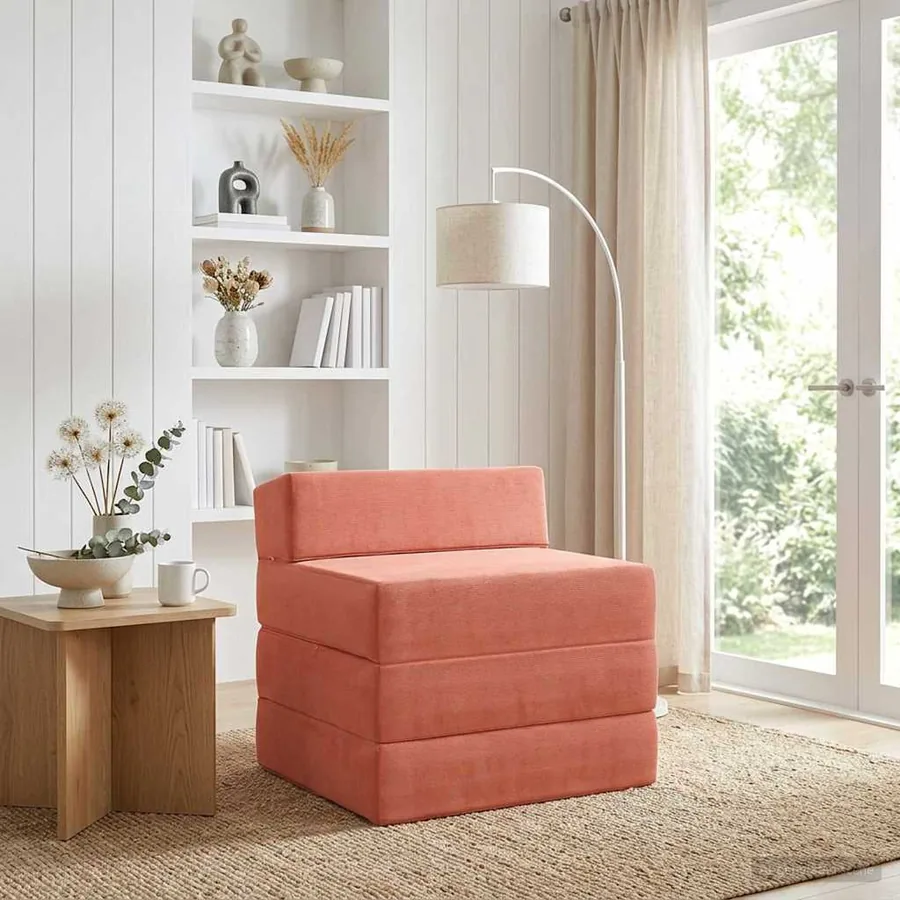 Canapé-lit pliable Rouge orange 200 x 70 x 15 cm