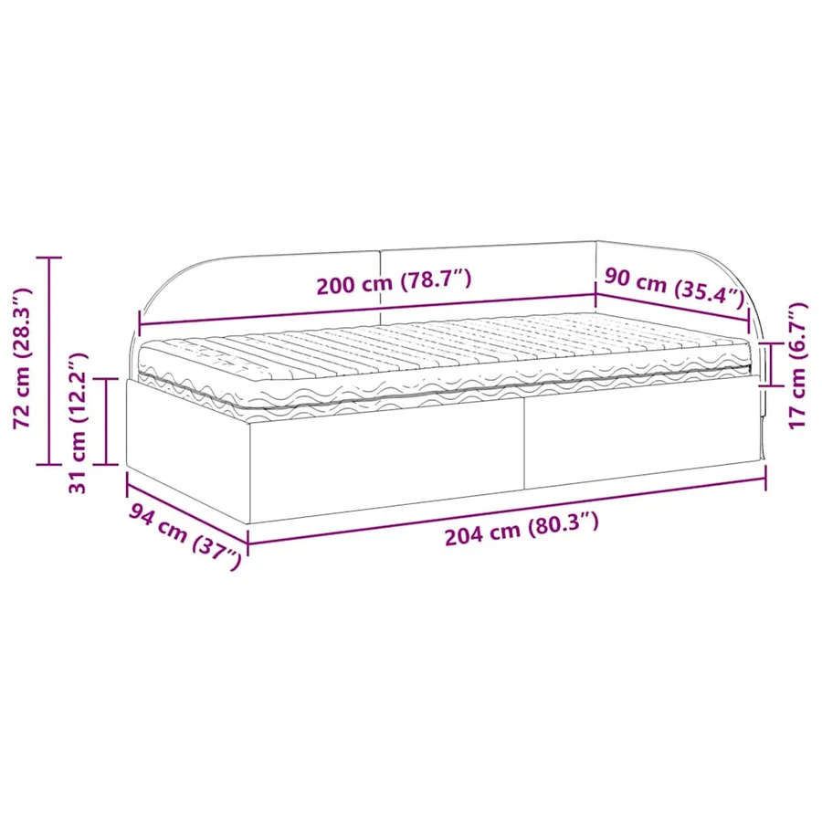 Cadre de lit d'angle avec matelas 2 pcs Turquoise Velours - 14