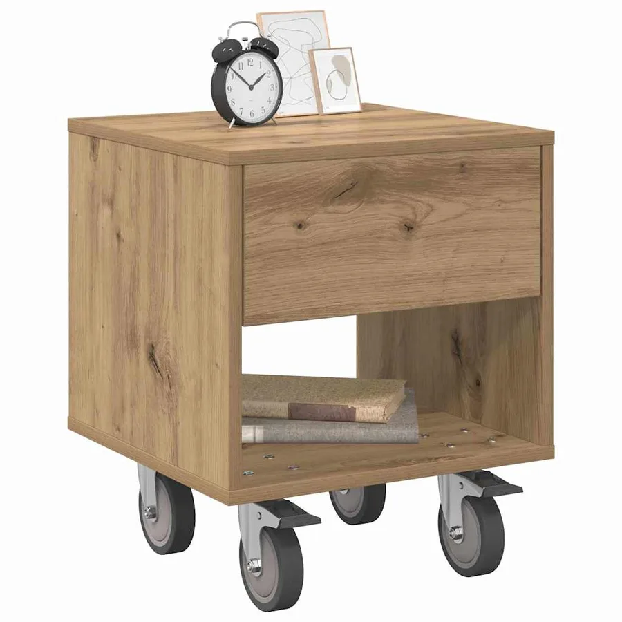 Table de chevet 2 pc Chêne artisanal 40,5 x 40 x 48 cm - 3