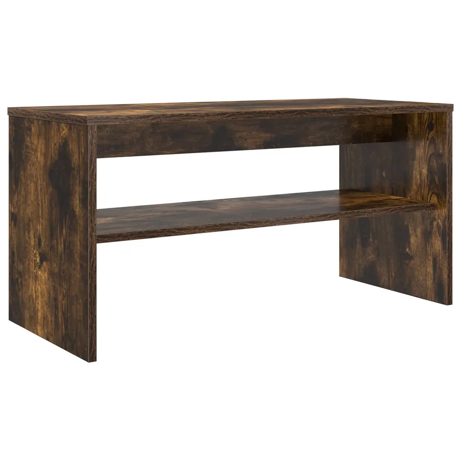 Meuble TV Chêne fumé 80 x 35 x 40 cm Bois d'ingénierie - 2