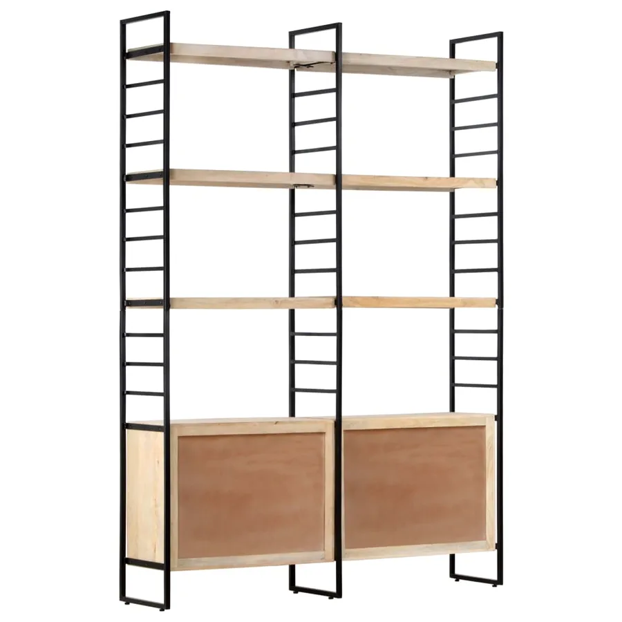 Bibliothèque à 4 niveaux 124x30x180 cm Bois de manguier massif - 4