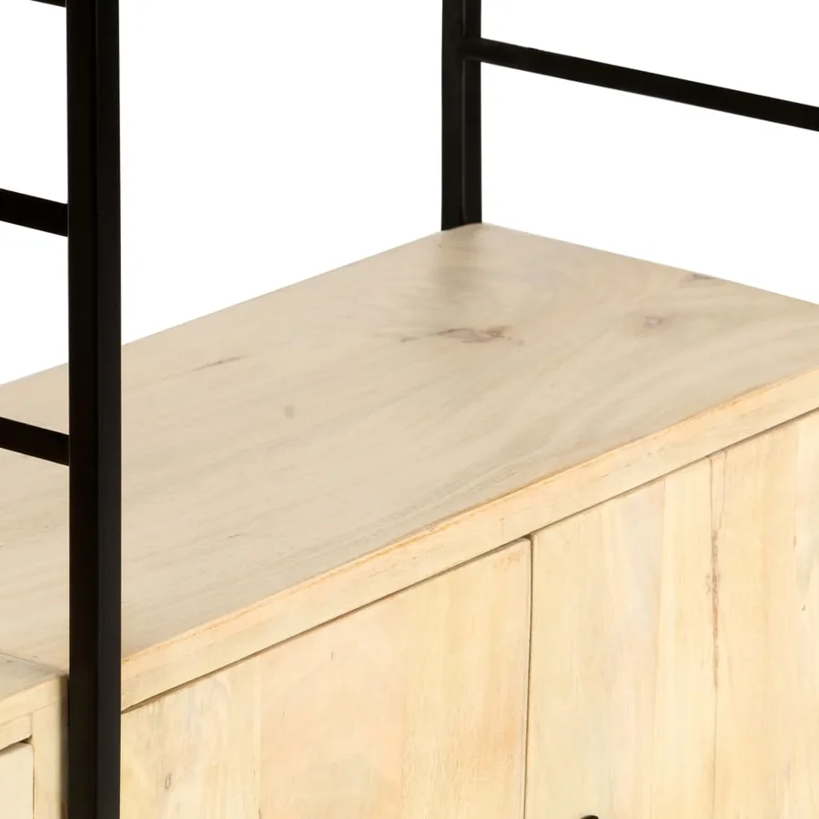 Bibliothèque à 4 niveaux 124x30x180 cm Bois de manguier massif - 7