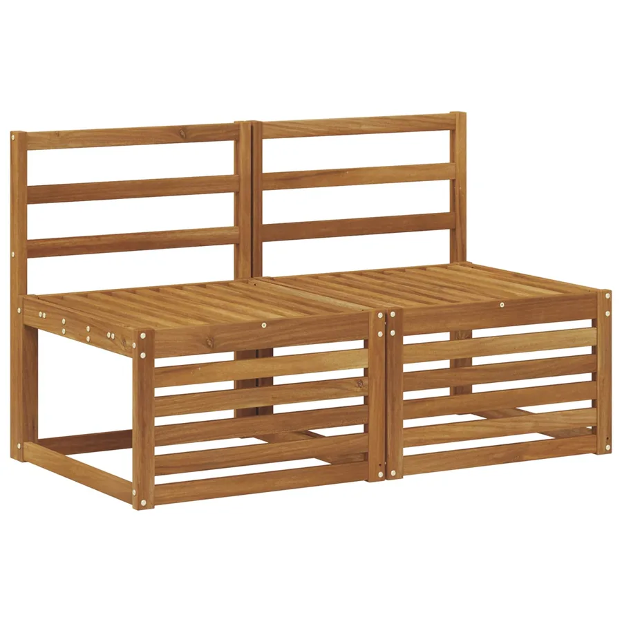 2 Pièce Sofa de milieu extérieur Bois d'Acacia Massif Naturel - 2