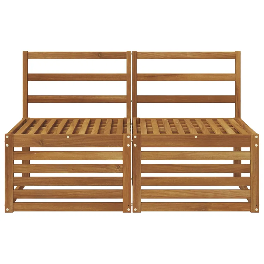 2 Pièce Sofa de milieu extérieur Bois d'Acacia Massif Naturel - 3