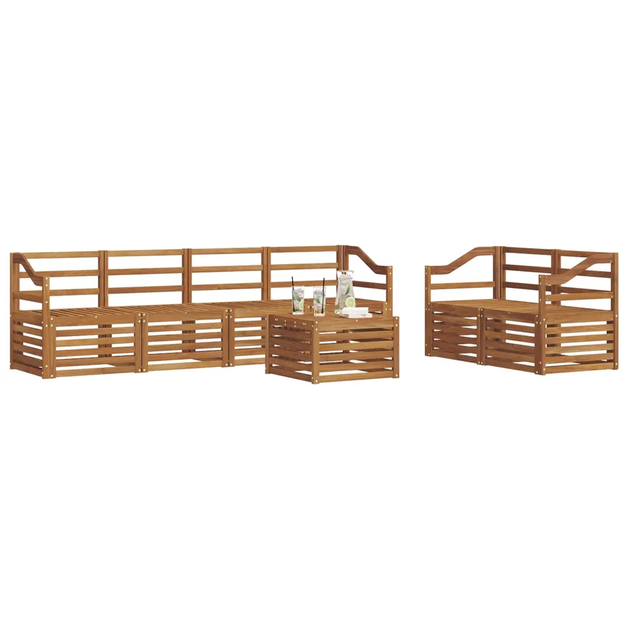 Ensemble de canapés d'extérieur 7 pcs Naturel - 3