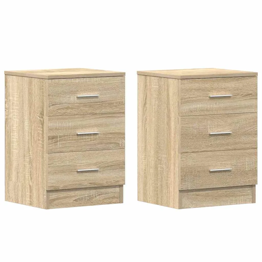 Tables de chevet 2pcs chêne sonoma 38x35x56cm bois d'ingénierie - 2