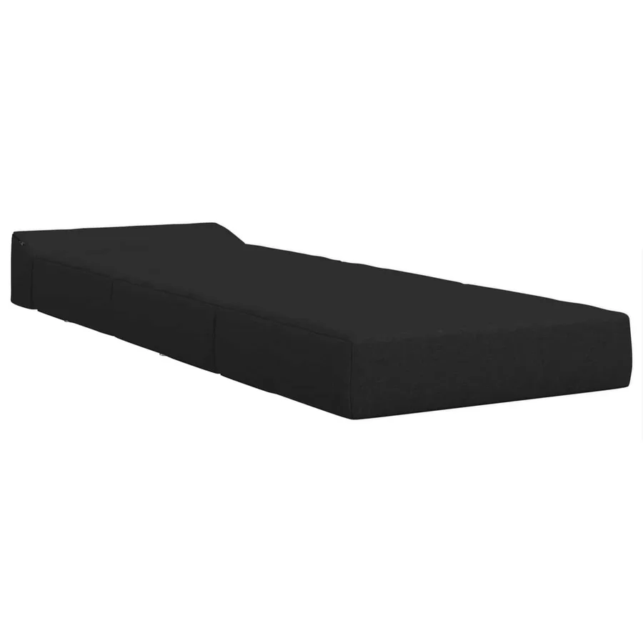 Canapé-lit pliable Noir 200 x 70 x 15 cm Tissu - 3
