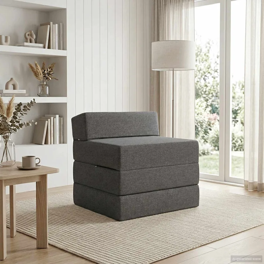 Canapé-lit pliable Gris clair 70 x 60 x 63 cm Tissu