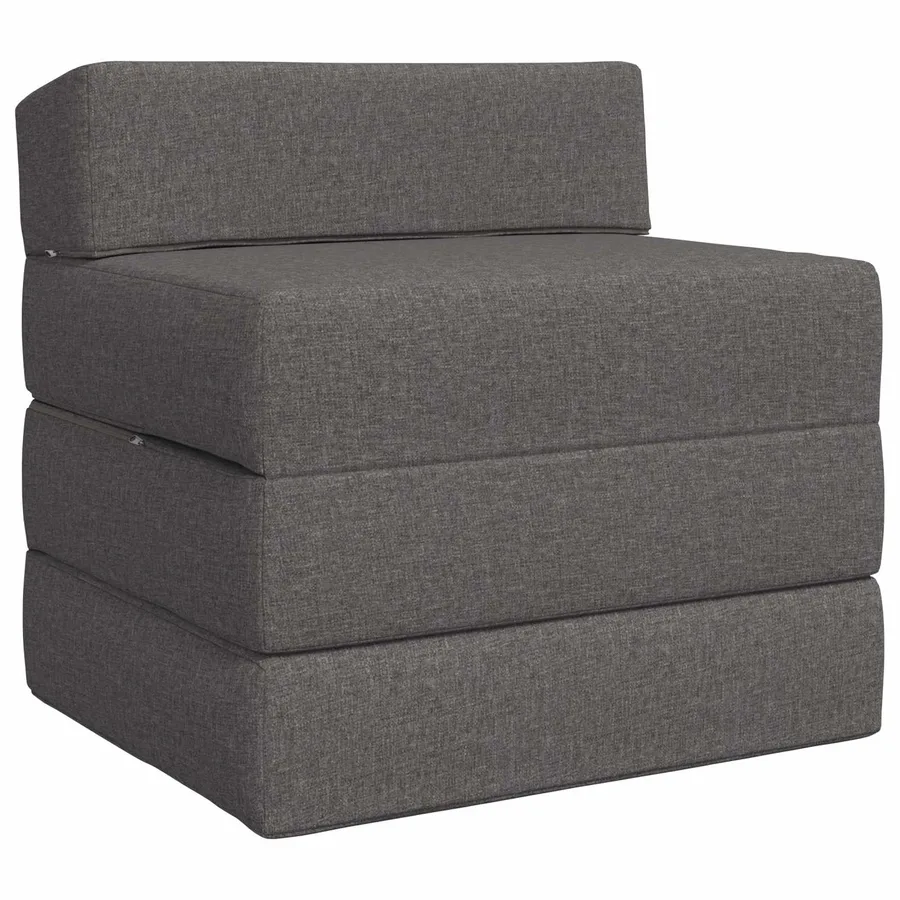 Canapé-lit pliable Gris clair 70 x 60 x 63 cm Tissu - 2