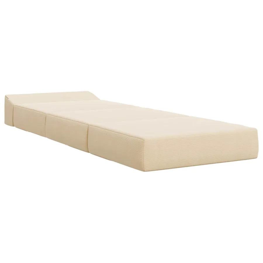 Canapé-lit pliable Crème 200 x 70 x 15 cm - 3
