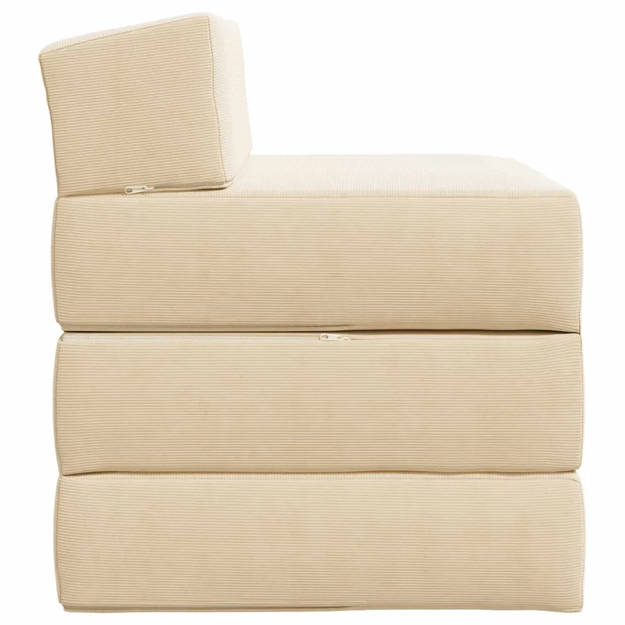 Canapé-lit pliable Crème 200 x 70 x 15 cm - 4