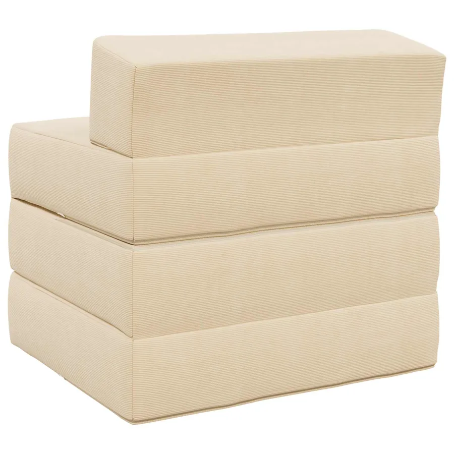 Canapé-lit pliable Crème 200 x 70 x 15 cm - 5
