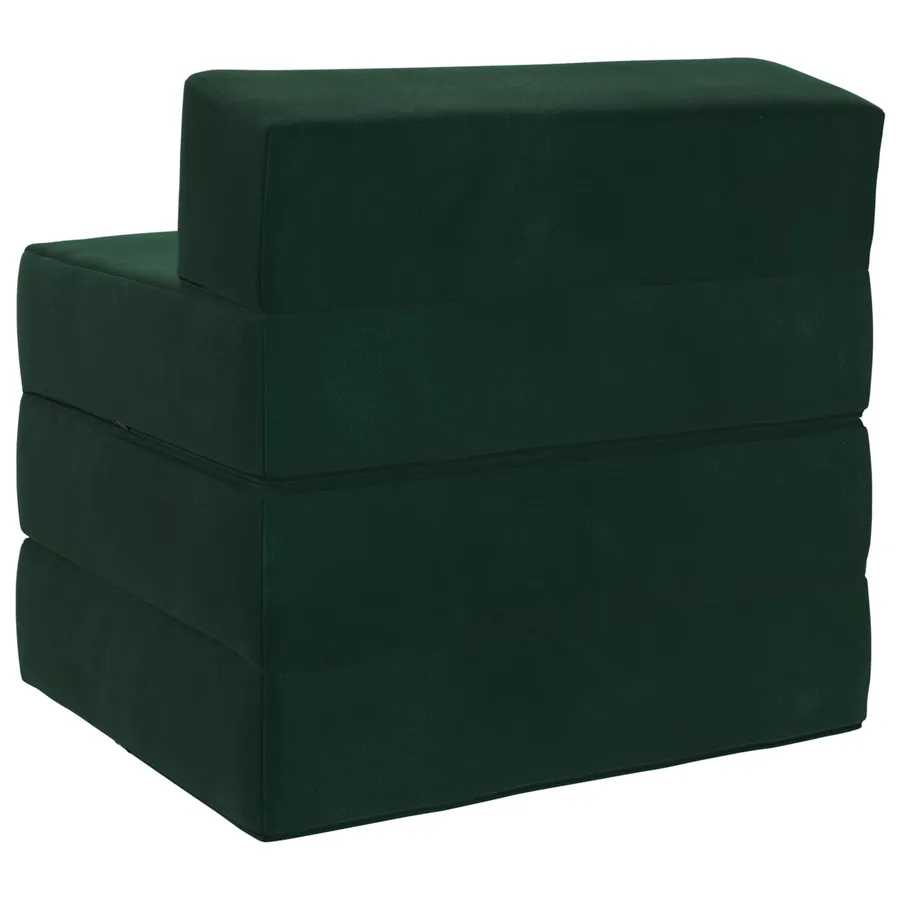Canapé-lit pliable Vert foncé 200 x 70 x 15 cm Velours - 5