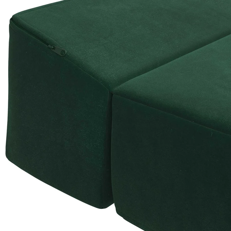 Canapé-lit pliable Vert foncé 200 x 70 x 15 cm Velours - 6