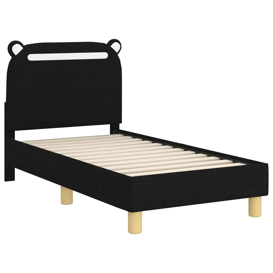 Cadre de lit pour tout-petit avec tête de lit Noir 70 x 140 cm - 4