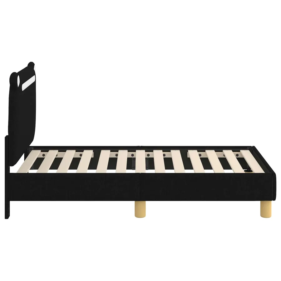 Cadre de lit pour tout-petit avec tête de lit Noir 70 x 140 cm - 6