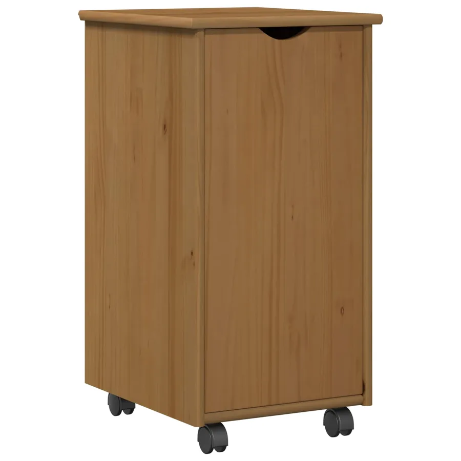 Cabinet roulant avec roue Marron miel 34 x 39 x 65,5 cm - 2