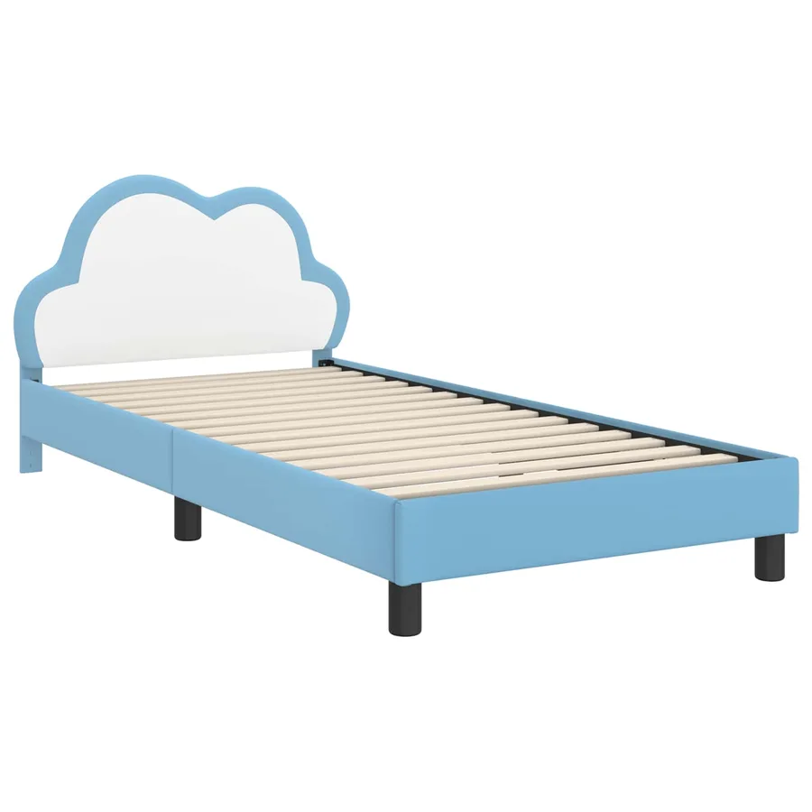Cadre de lit pour enfants avec tête de lit Bleu 90 x 190 cm PU - 4