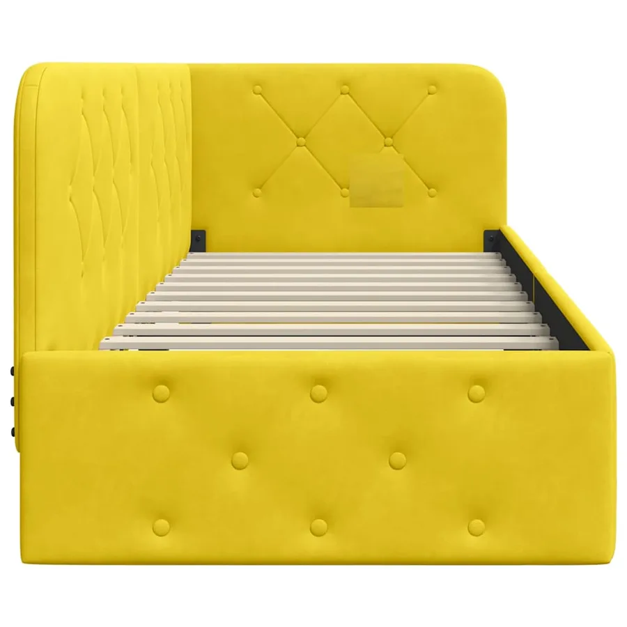 Cadre de lit d'angle Jaune 80 x 200 cm Velours - 6