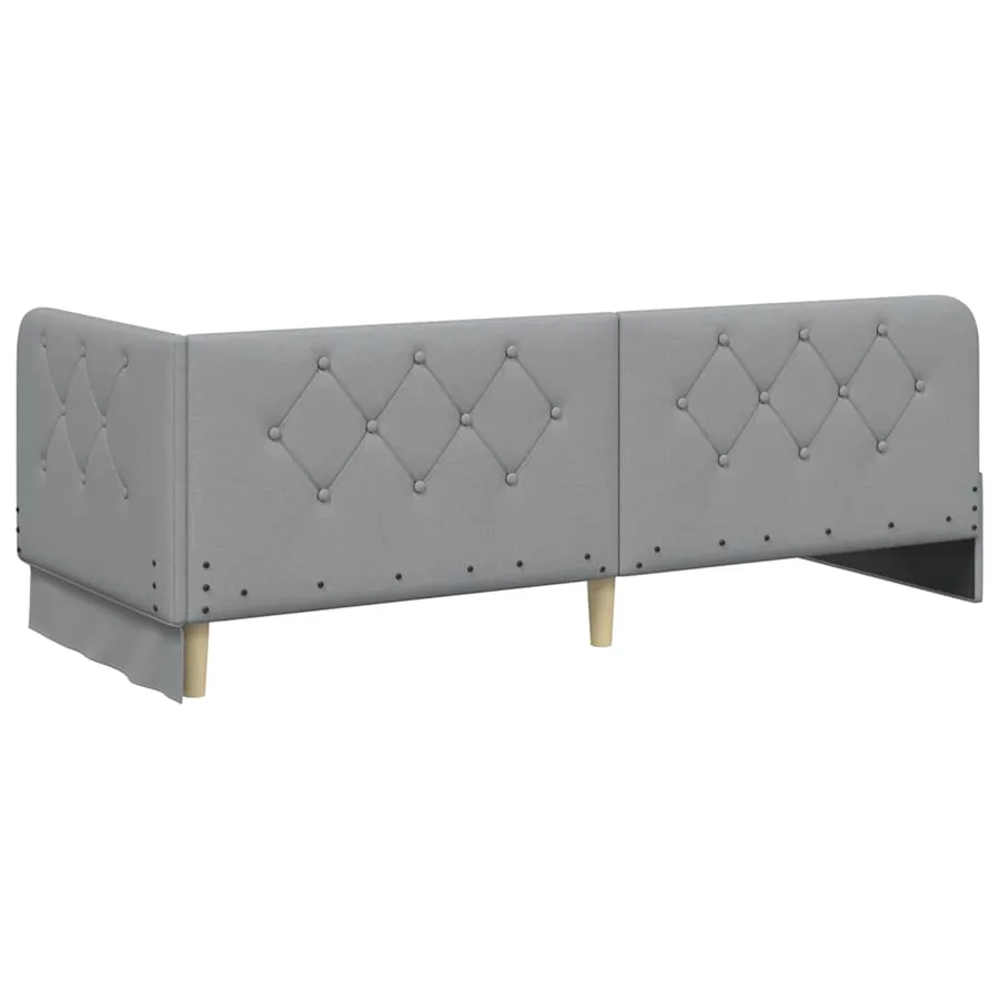 Cadre de lit d'angle Gris clair 80 x 200 cm tissu - 9