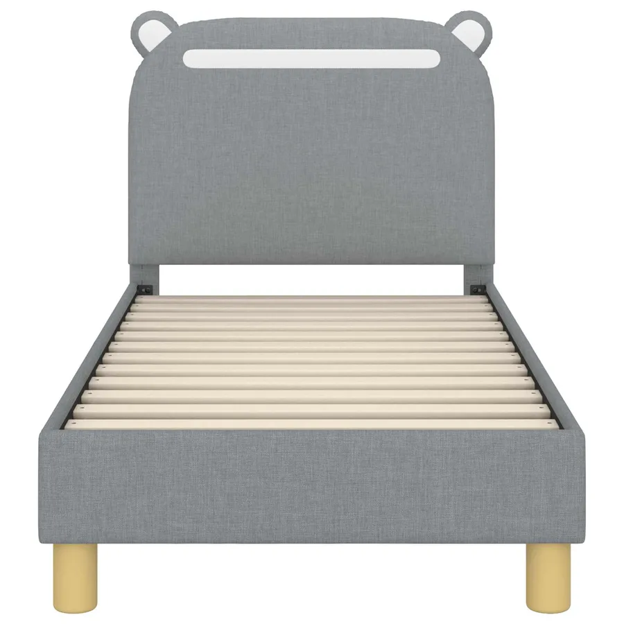 Cadre de lit pour tout-petit avec tête de lit Gris clair Tissu - 5