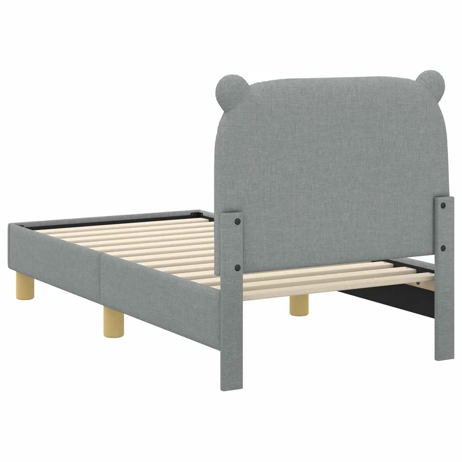 Cadre de lit pour tout-petit avec tête de lit Gris clair Tissu - 7