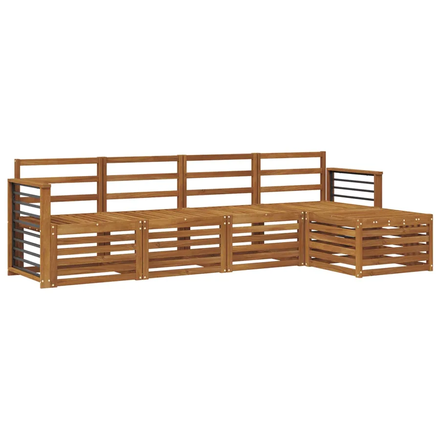 Ensembles de canapés 5 pcs Naturel Bois d'Acacia Massif - 2