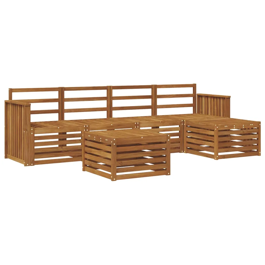 Ensemble de canapés d'extérieur 6 pcs Naturel - 2