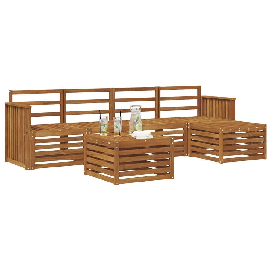 Ensemble de canapés d'extérieur 6 pcs Naturel - 3