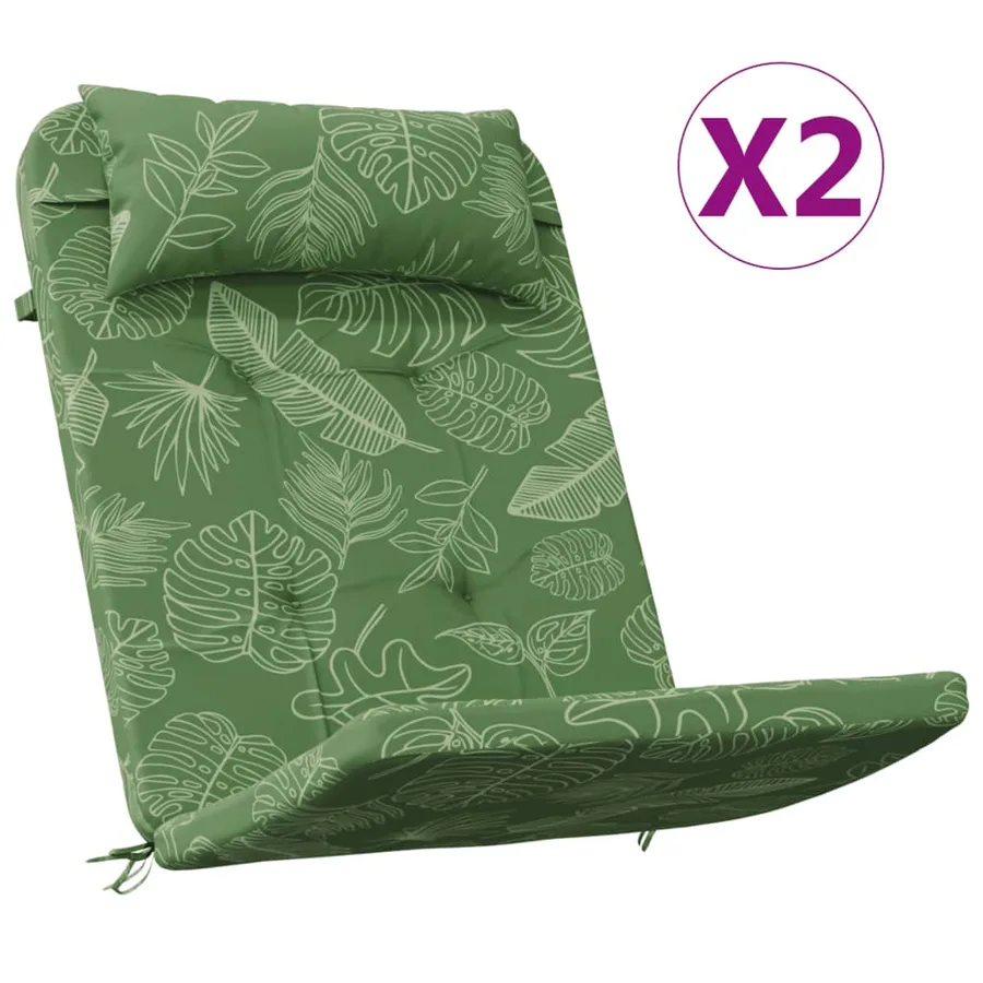 Coussins de chaise adirondack lot de 2 modèle de feuille - 2