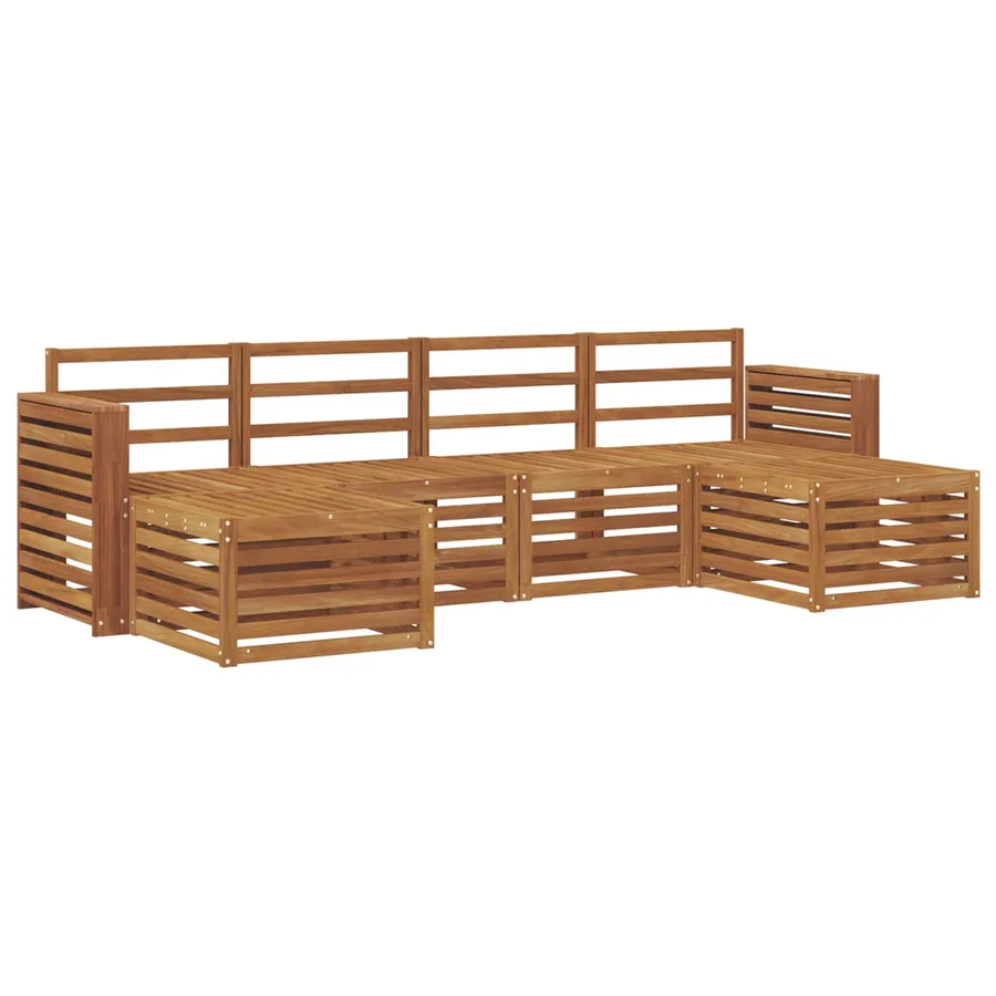 Ensembles de canapés 6 pcs Naturel Bois d'Acacia Massif - 2